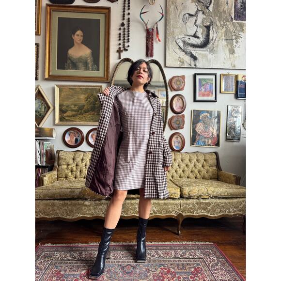 Vintage Houndstooth Wool Button Up Jacket Ladies Size Large/10 by Anne Klein - Picture 11 of 15